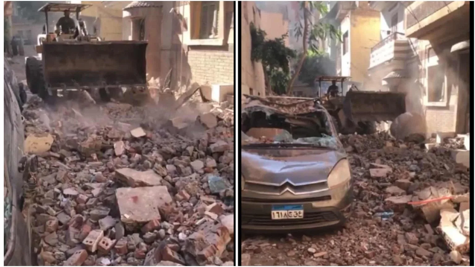 The collapse of the minaret of the historic Sidi Salama Mosque in Samannud