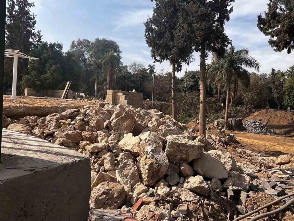 Concrete works inside Masala Park in Zamalek