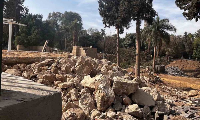 Concrete works inside Masala Park in Zamalek