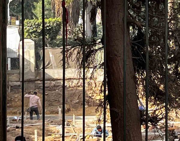 Concrete works inside Masala Park in Zamalek