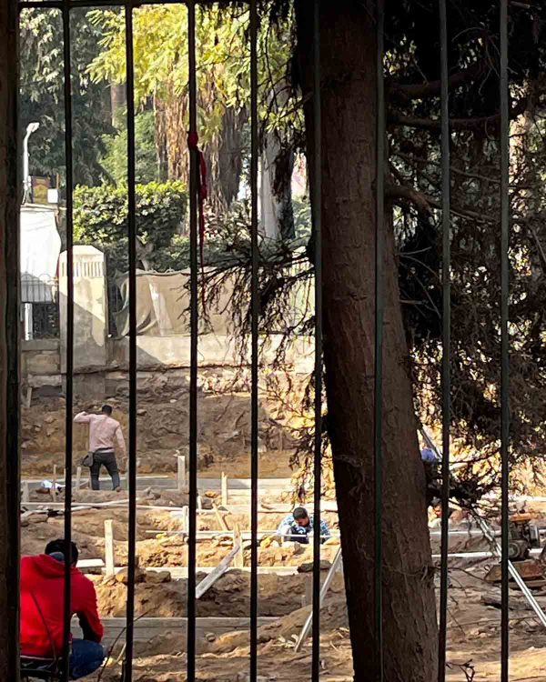 Concrete works inside Masala Park in Zamalek