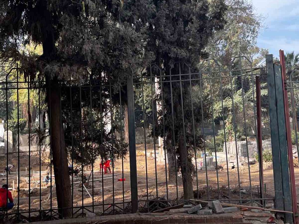 Concrete works inside Masala Park in Zamalek