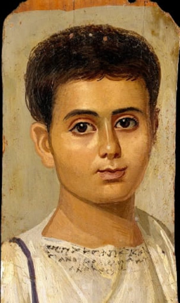 A painting from the Fayoum portraits... Image is a Creative Commons