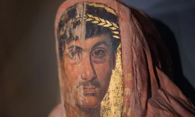 A painting from the Fayoum portraits... Image is a Creative Commons