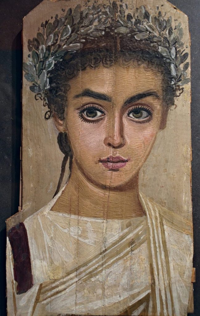 A painting from the Fayoum portraits... Image is a Creative Commons