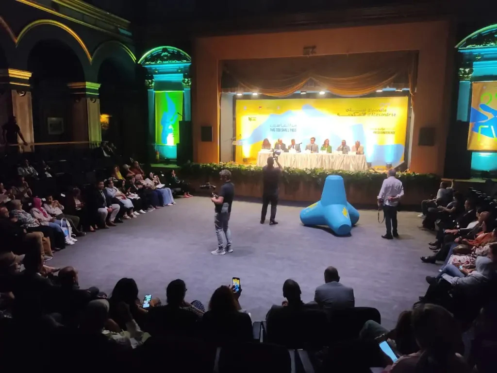 Press conference announcing details of the 27th Alexandria Biennale. Photo by Doaa Abdelhamid