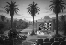 Cinema in the oases... image created with artificial intelligence