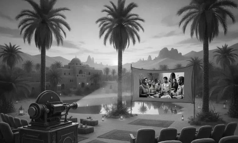Cinema in the oases... image created with artificial intelligence