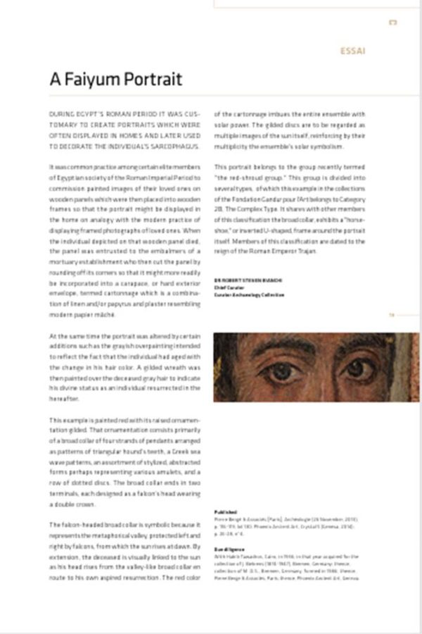 Data on the Fayum portrait panel from the Ghandour Foundation catalogue; the piece originated with Habib and Yohannes.