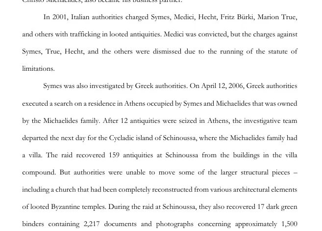 From the investigation report on the antiquities smuggled by Robin Simes... Exclusive to “Bab Masr”