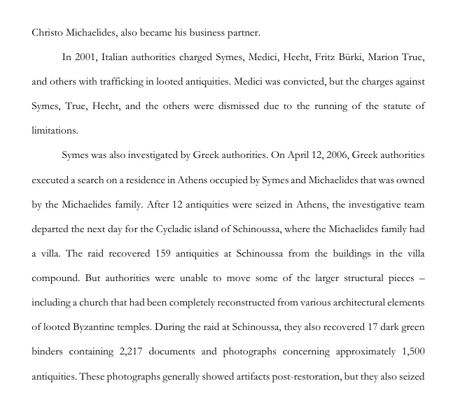 From the investigation report on the antiquities smuggled by Robin Simes... Exclusive to “Bab Masr”