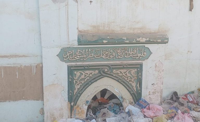 Garbage accumulates in the mosque after its demolition... Photo by Jasmine Mehna
