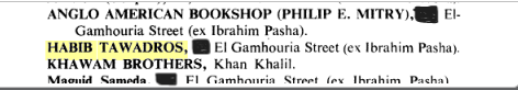 Location of Habib Tawadros's store in Cairo