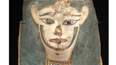 The Egyptian cartonnage collection recovered from Australia.Photo from the Invaluable auction house.