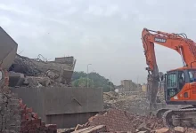 A scene from the demolition process