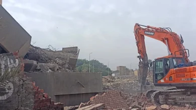 A scene from the demolition process