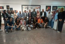 Luxor Fine Arts students alongside the college dean. Photo: Asmaa ElSharkawy