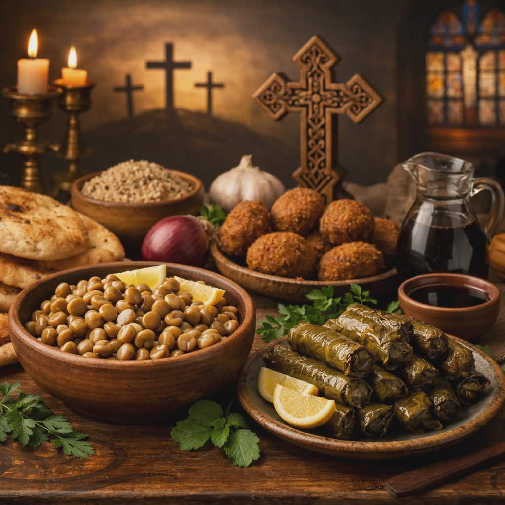 The Sacred Flavors of Egypt’s Great Lent Foods of Holy Week. AI-generated image