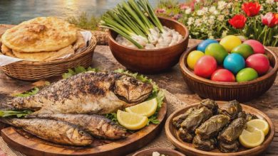 An AI-generated image depicting the "Pastry of Happiness" and the ritual of crushing onion