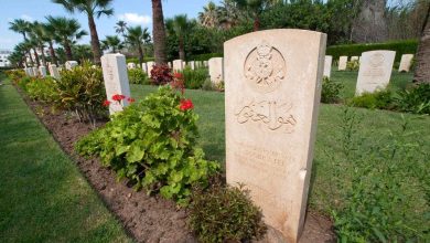 The grave of a Muslim Senegalese soldier adorned with exquisite Thuluth calligraphy Photo: Walid Montasser