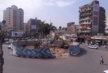 The Hour Square in Damanhour during the removal of the royal palms. - Photo: Dr. Zuhdi Al-Shami