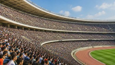 An AI-generated depiction of a football terrace